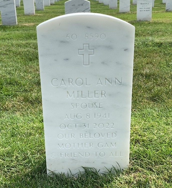 Back of headstone — James Miller