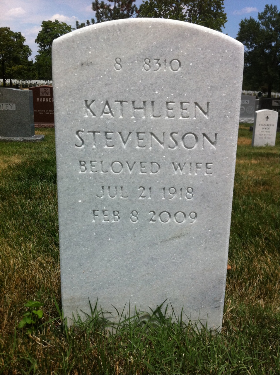 Back of headstone — Thomas Hurt