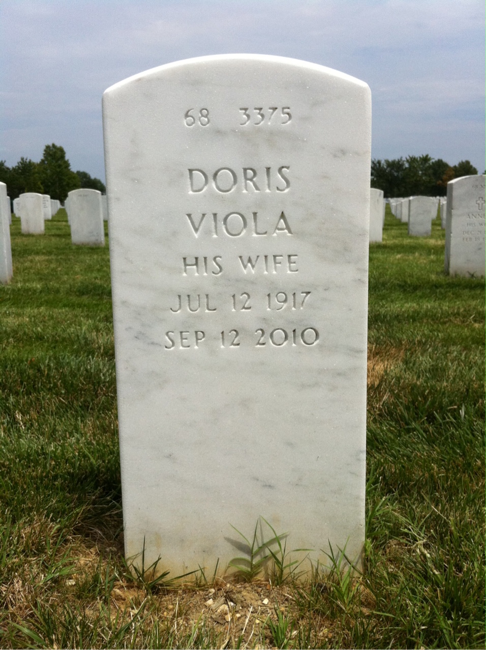 Back of headstone — Victor Alfio Decesare