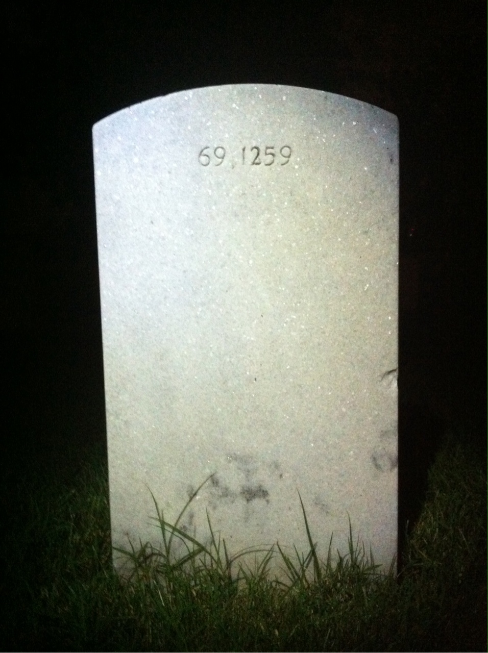 Back of headstone — William R Cunningham