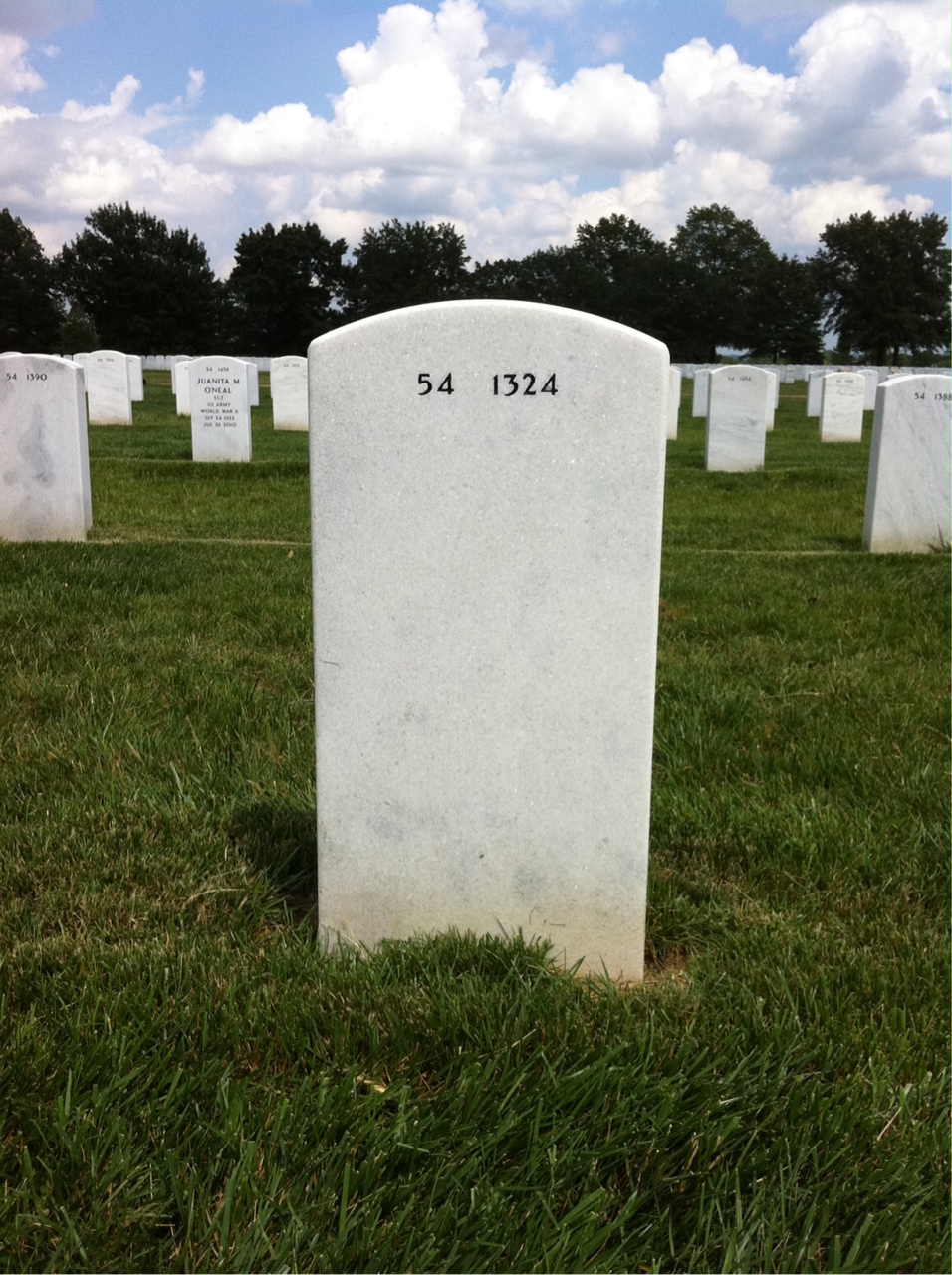 Back of headstone — Paul Crawford