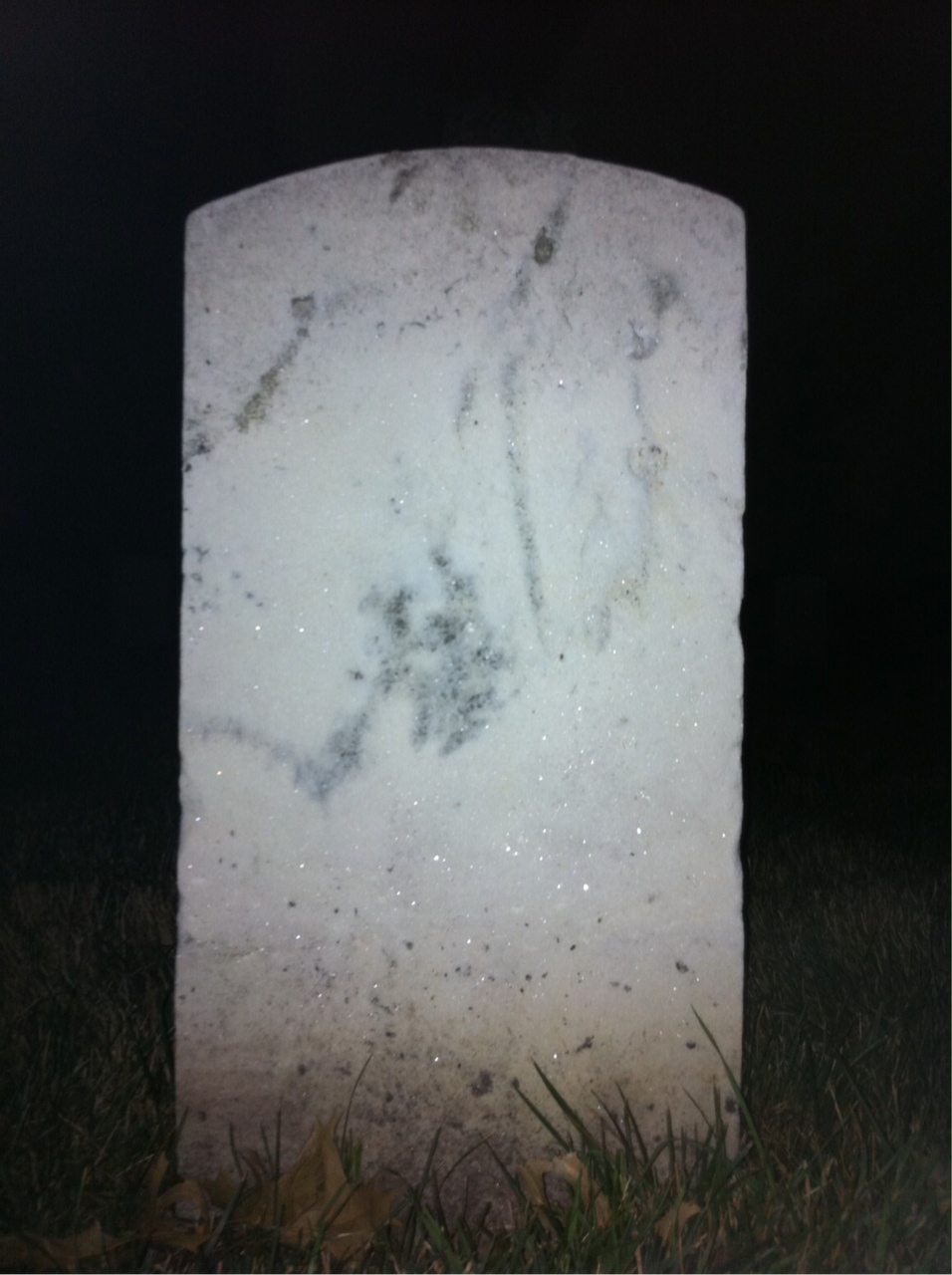 Back of headstone — Curtis Autin