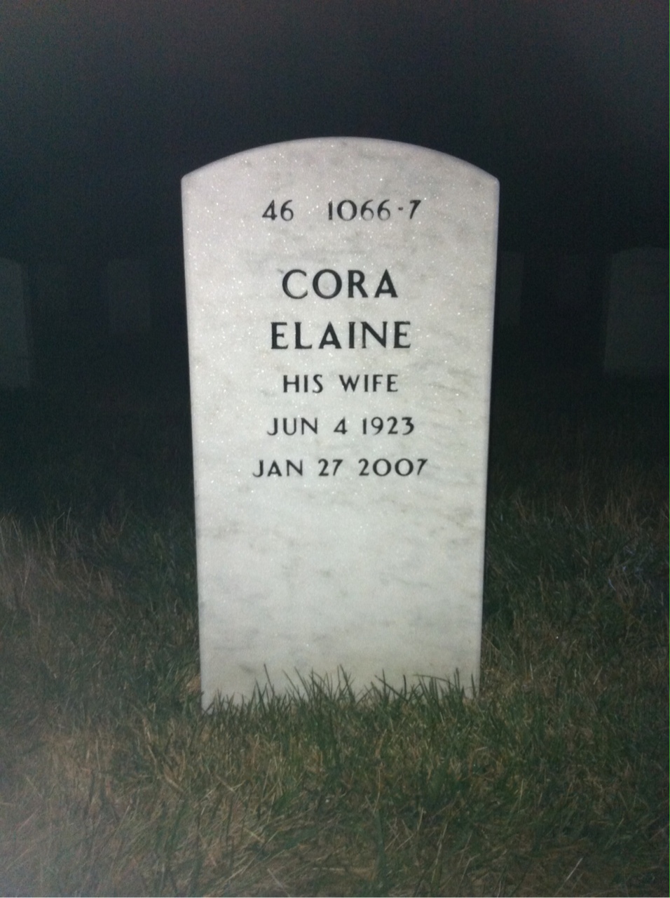Back of headstone — Everett Frank