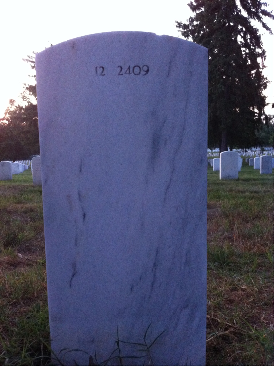 Back of headstone — Eugene Mouth