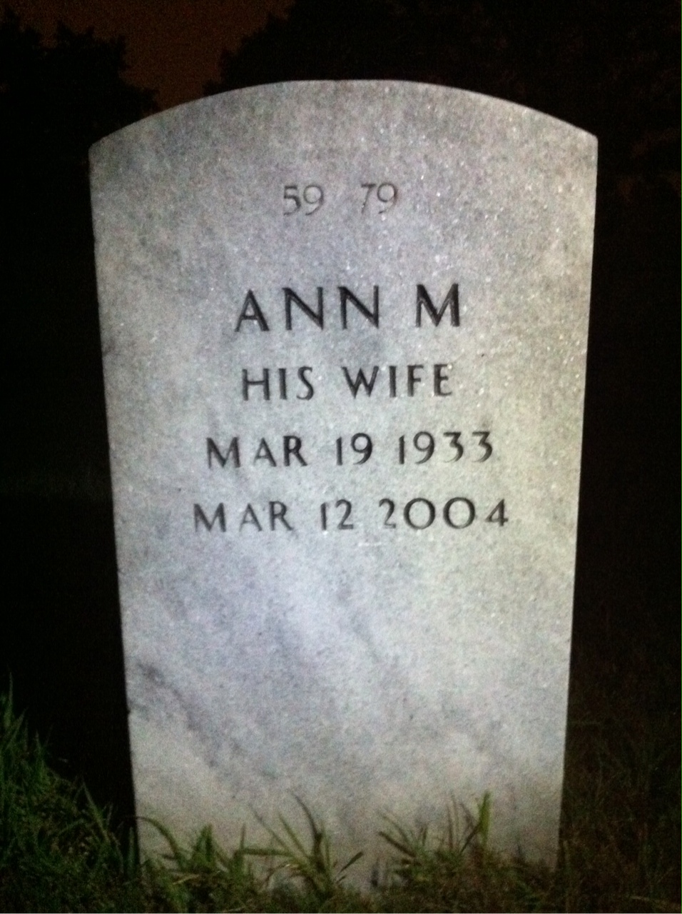 Back of headstone — Carl Lawson