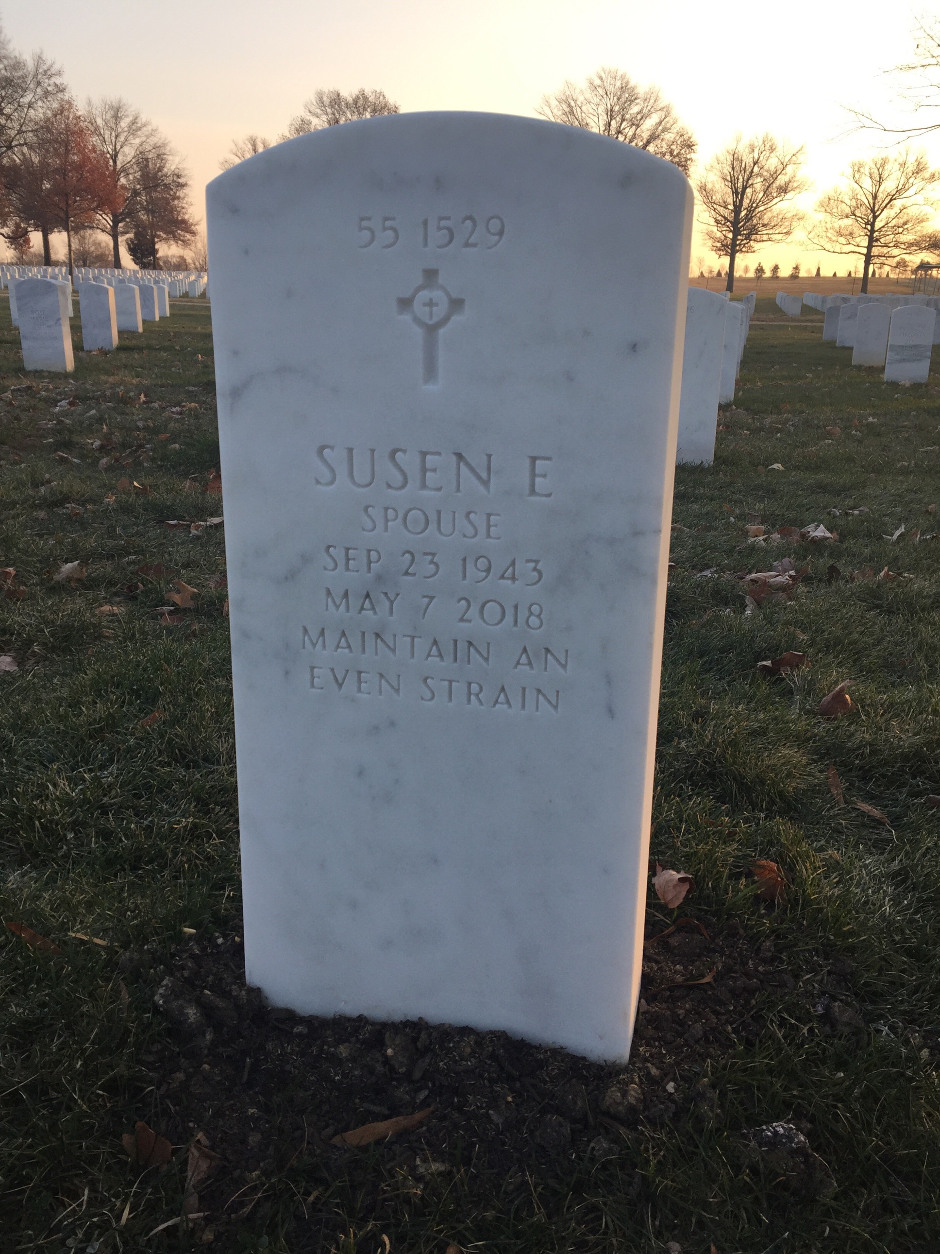 Back of headstone — William Arthur Buckendorf