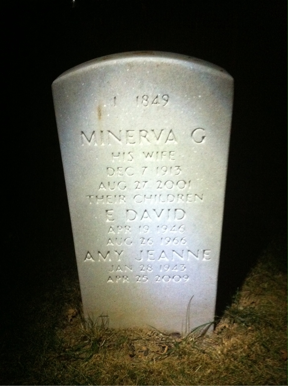 Back of headstone — Eldridge Horsey