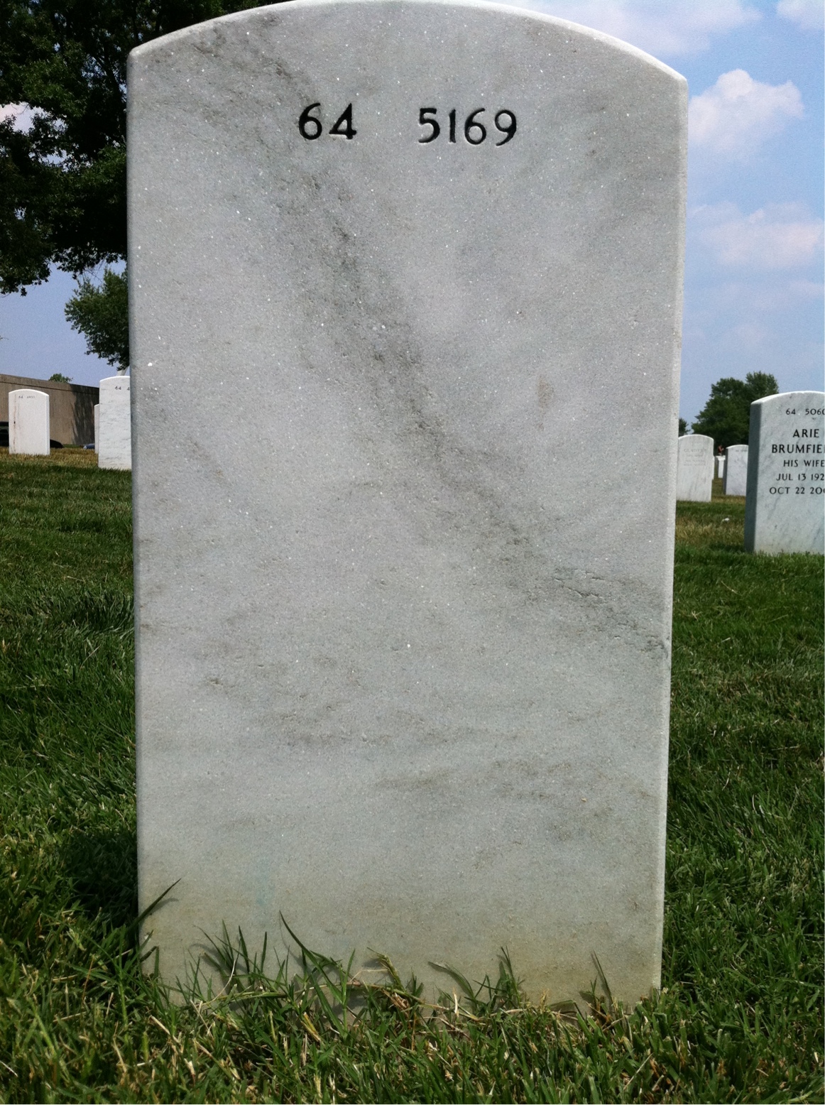 Back of headstone — Richard O'Neil