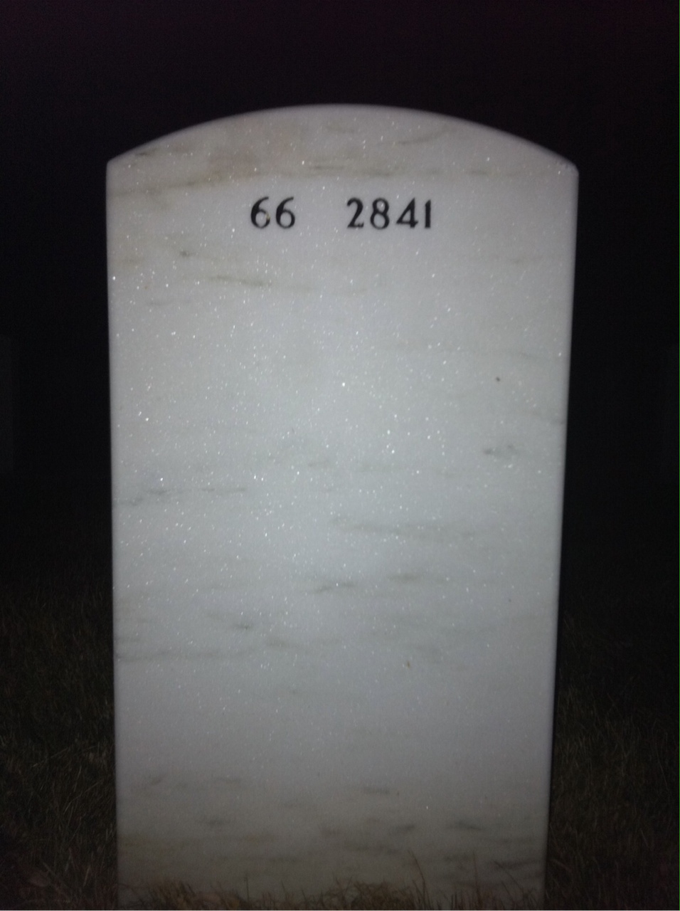 Back of headstone — Walter Lopus