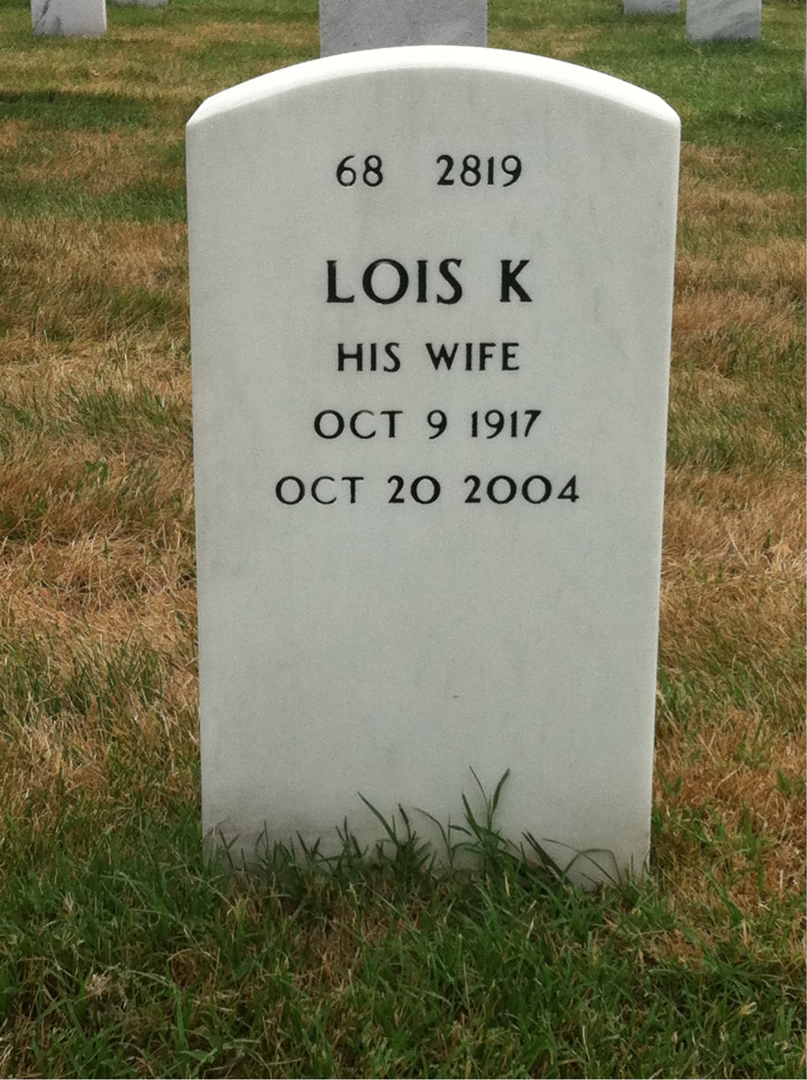 Back of headstone — Edward Masters