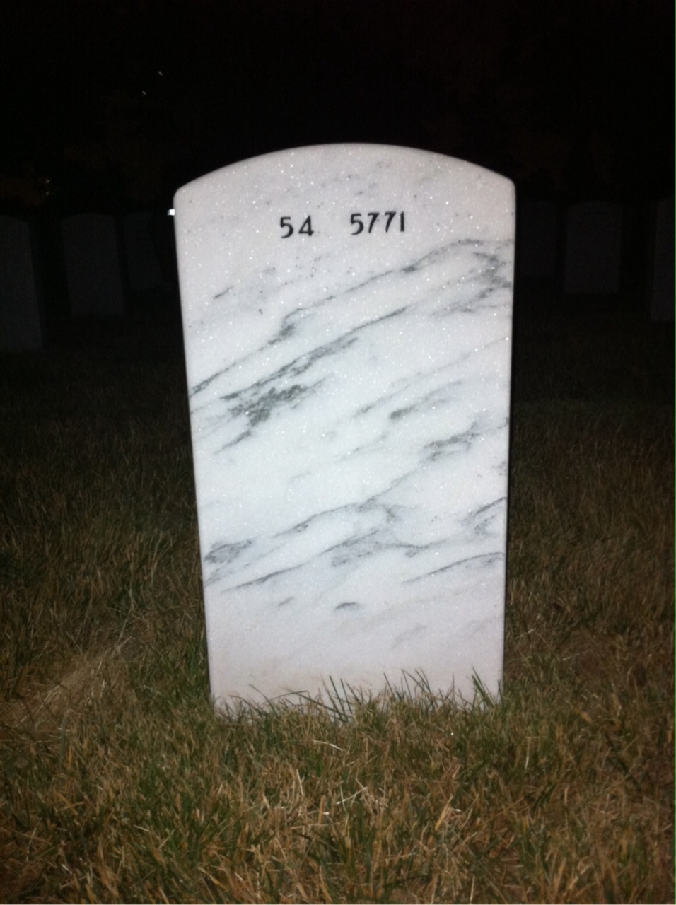 Back of headstone — Norman Green