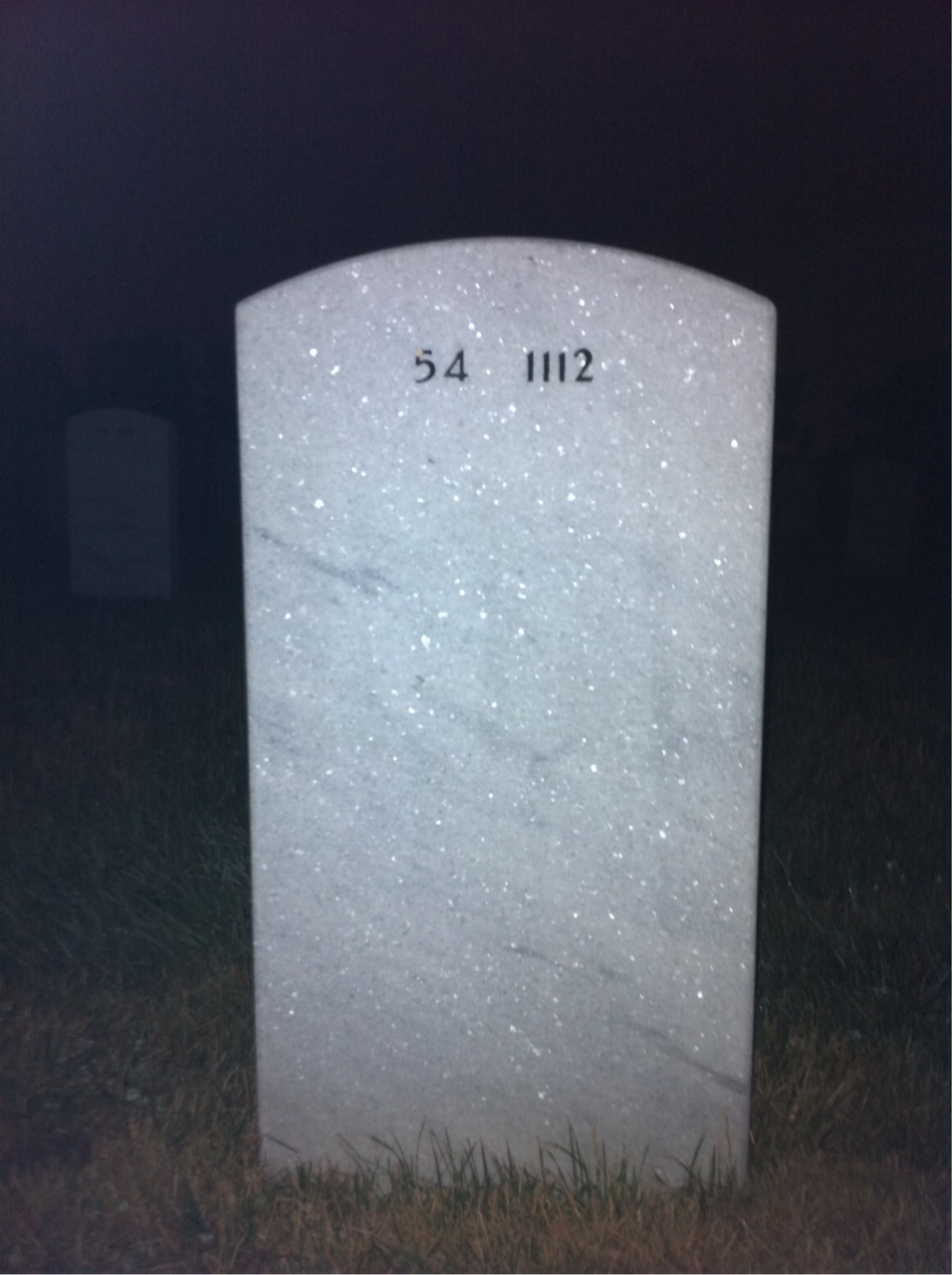 Back of headstone — Jasper White