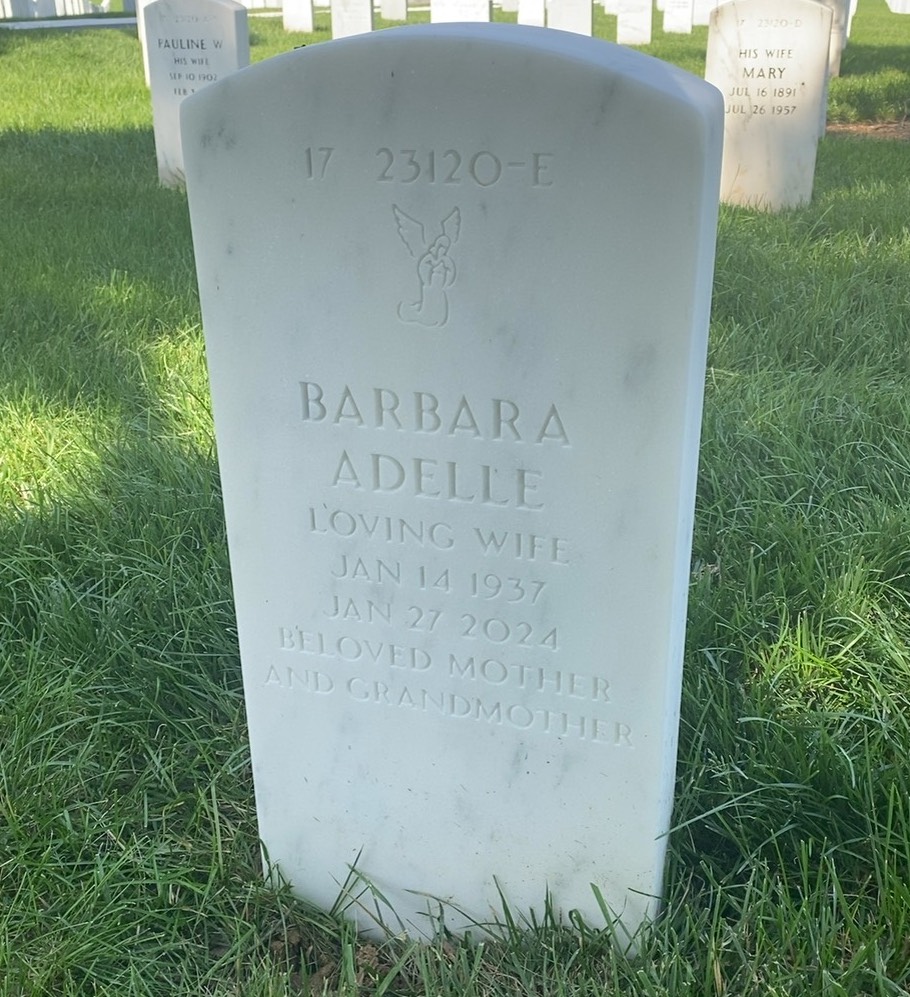 Back of headstone — Derry Decker