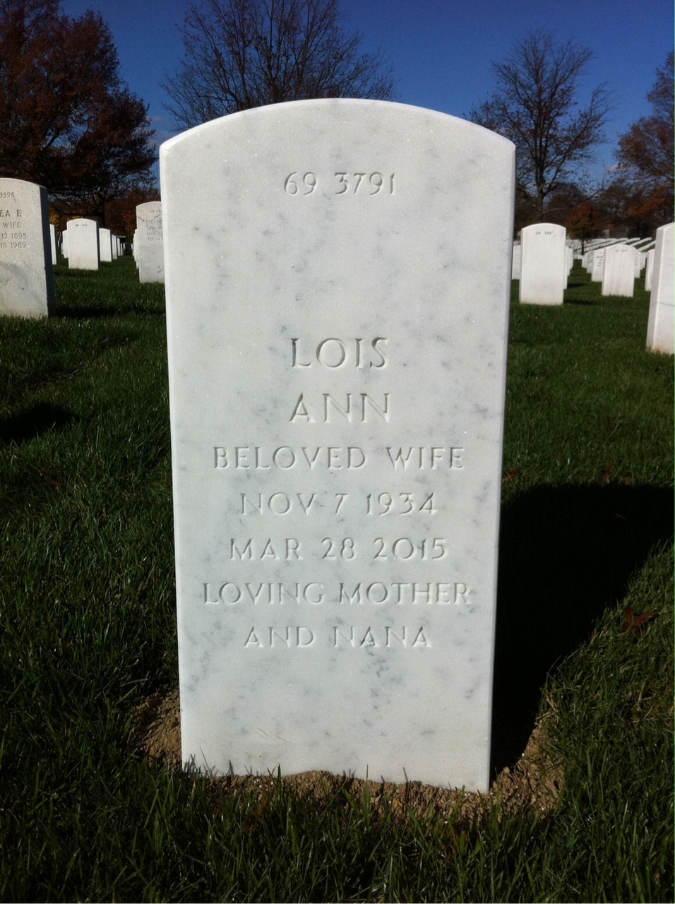 Back of headstone — William Dingman