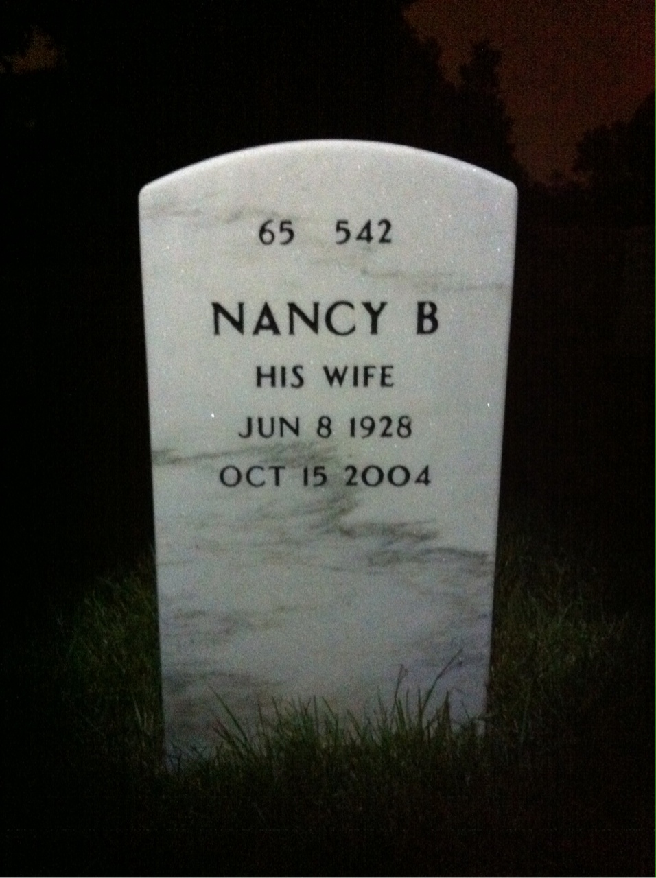 Back of headstone — Arthur Cayer