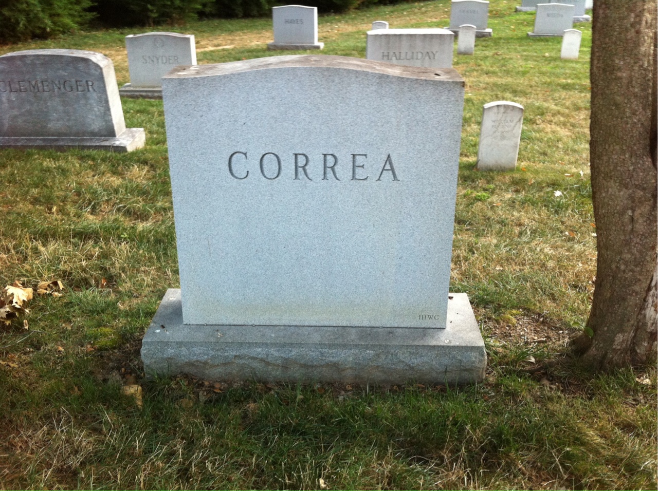 Back of headstone — Mathias Correa