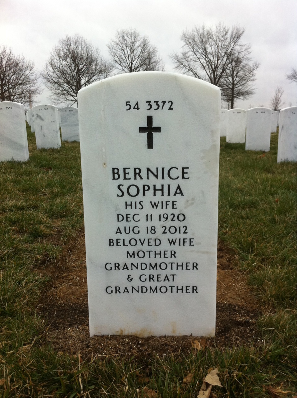 Back of headstone — Glenn Hartley