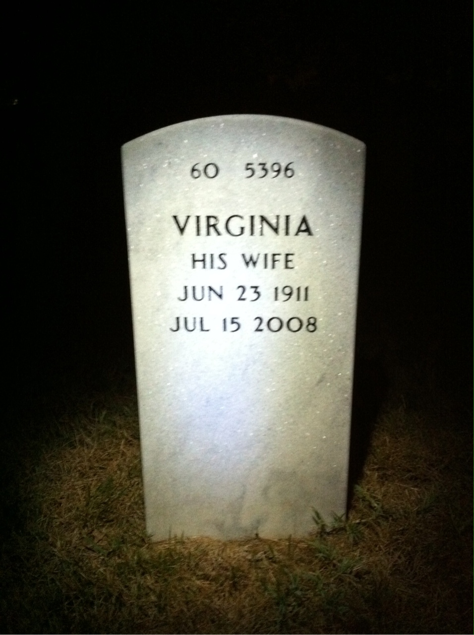 Back of headstone — Louis Allen