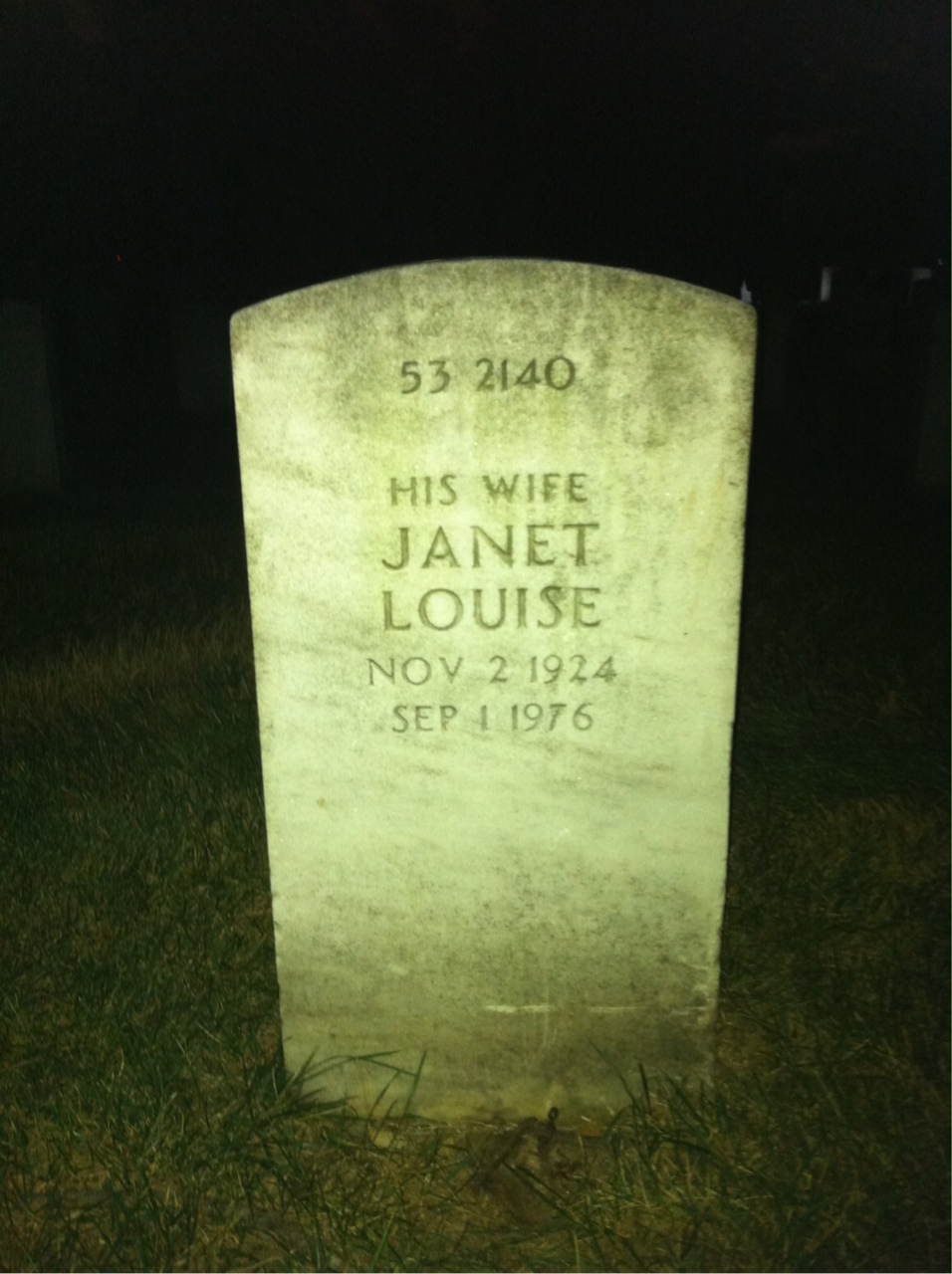Back of headstone — David Ball