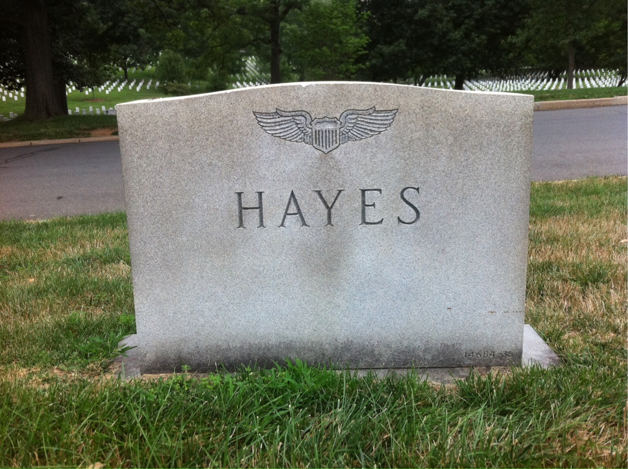 Back of headstone — James Hayes