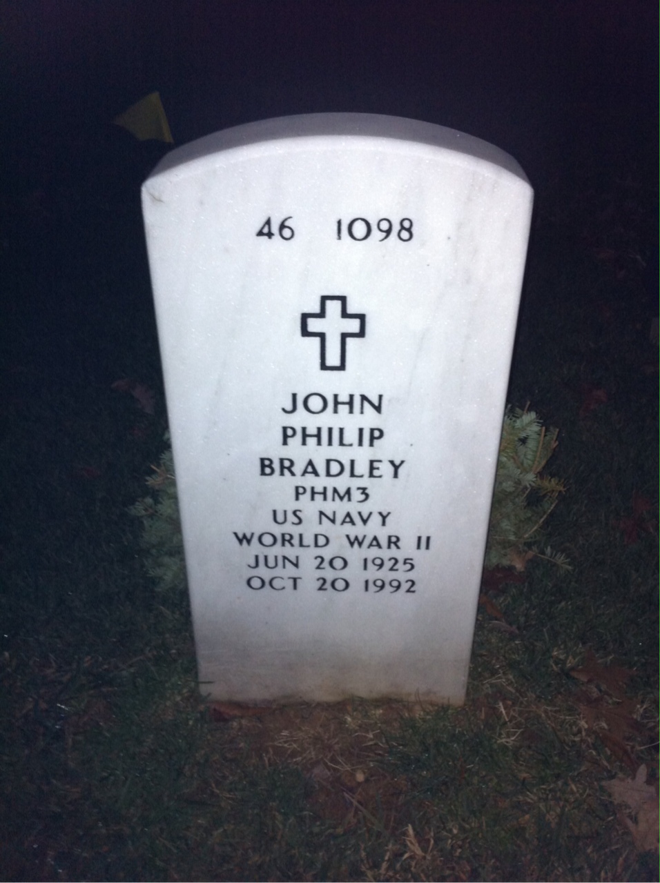 Back of headstone — Jerry Bradley