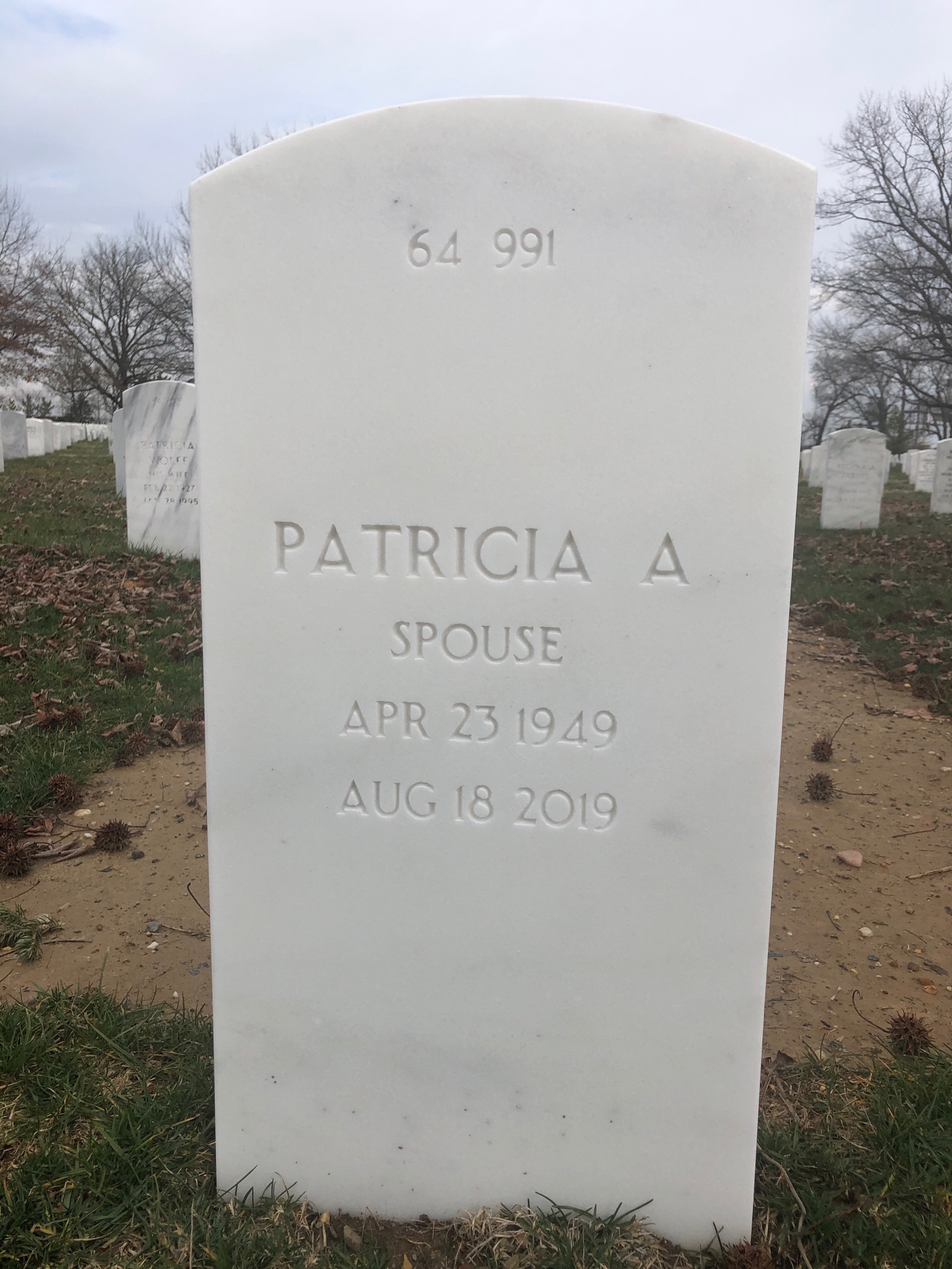 Back of headstone — Thomas J Flynn