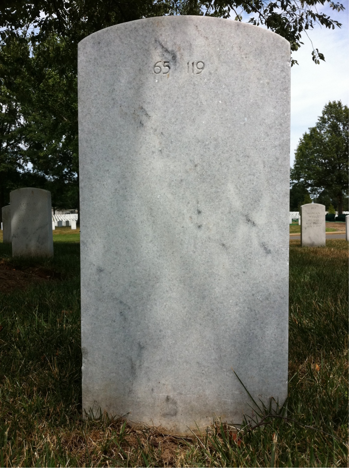 Back of headstone — Juanita Collins