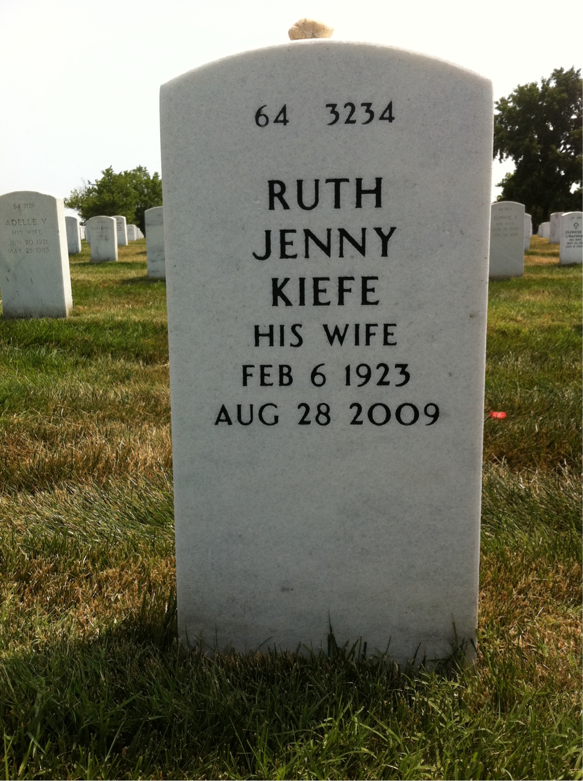 Back of headstone — Milton Sperber