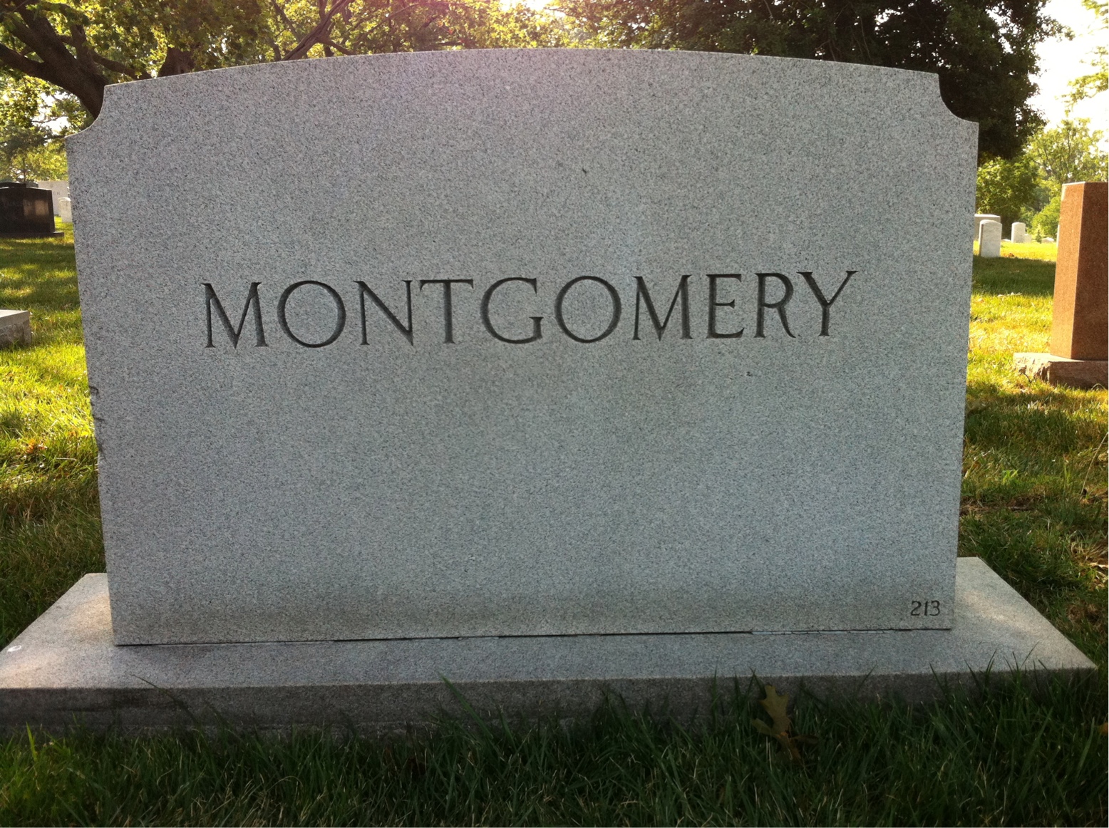 Back of headstone — Harriet Montgomery
