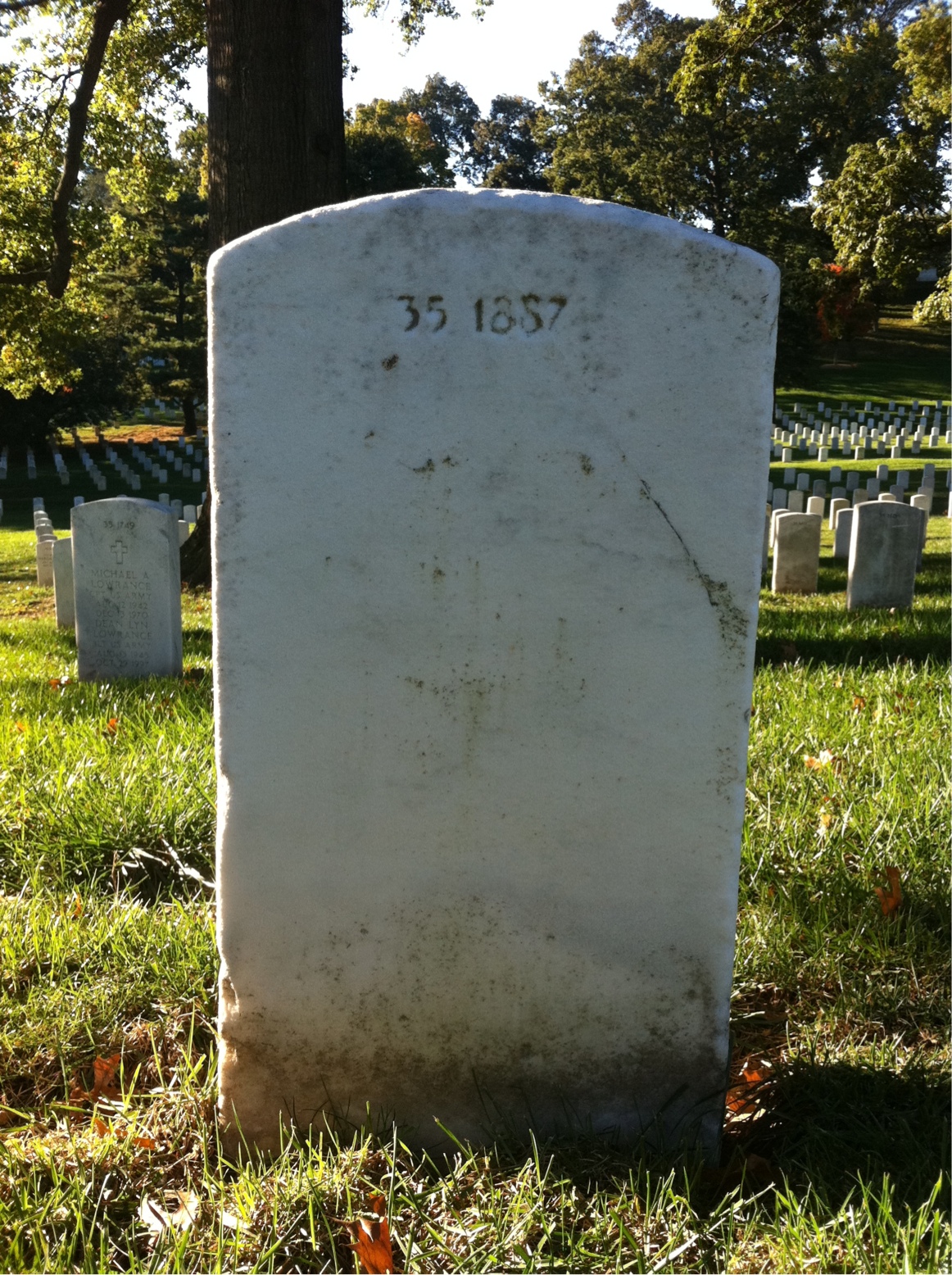 Back of headstone — Alfred Moore