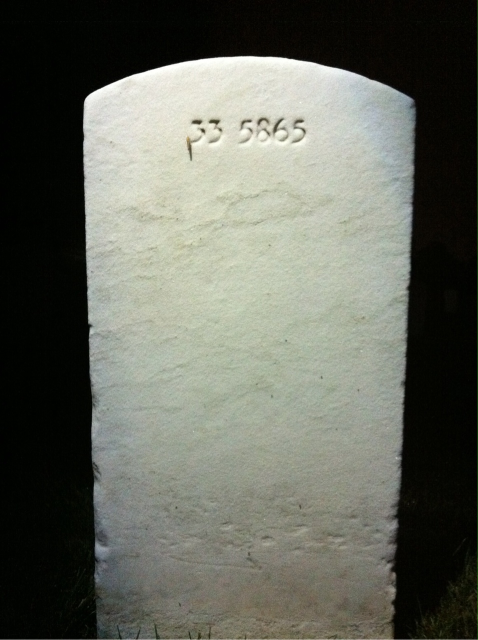 Back of headstone — George Anderson