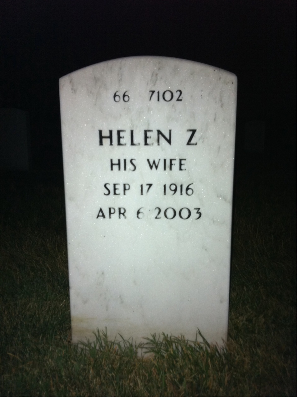 Back of headstone — Daniel Lynch