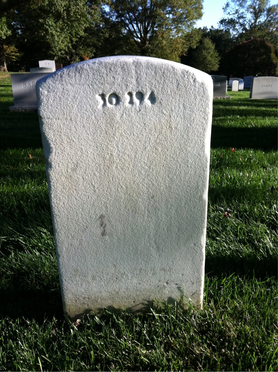Back of headstone — David Ashby