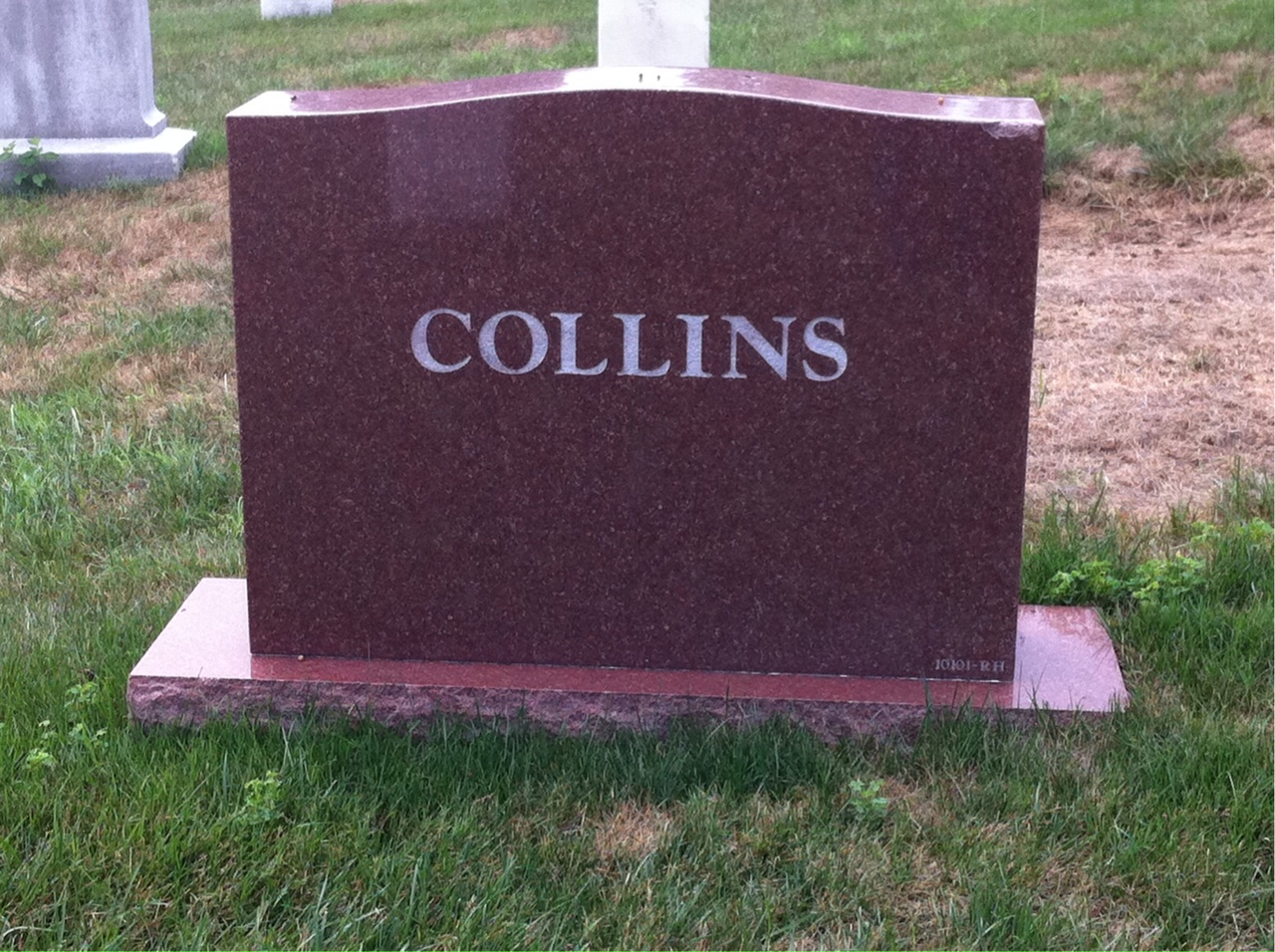 Back of headstone — Richard Collins