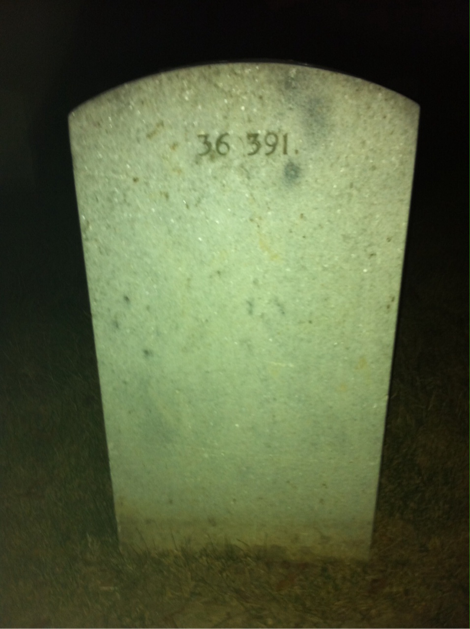 Back of headstone — William K Spotts
