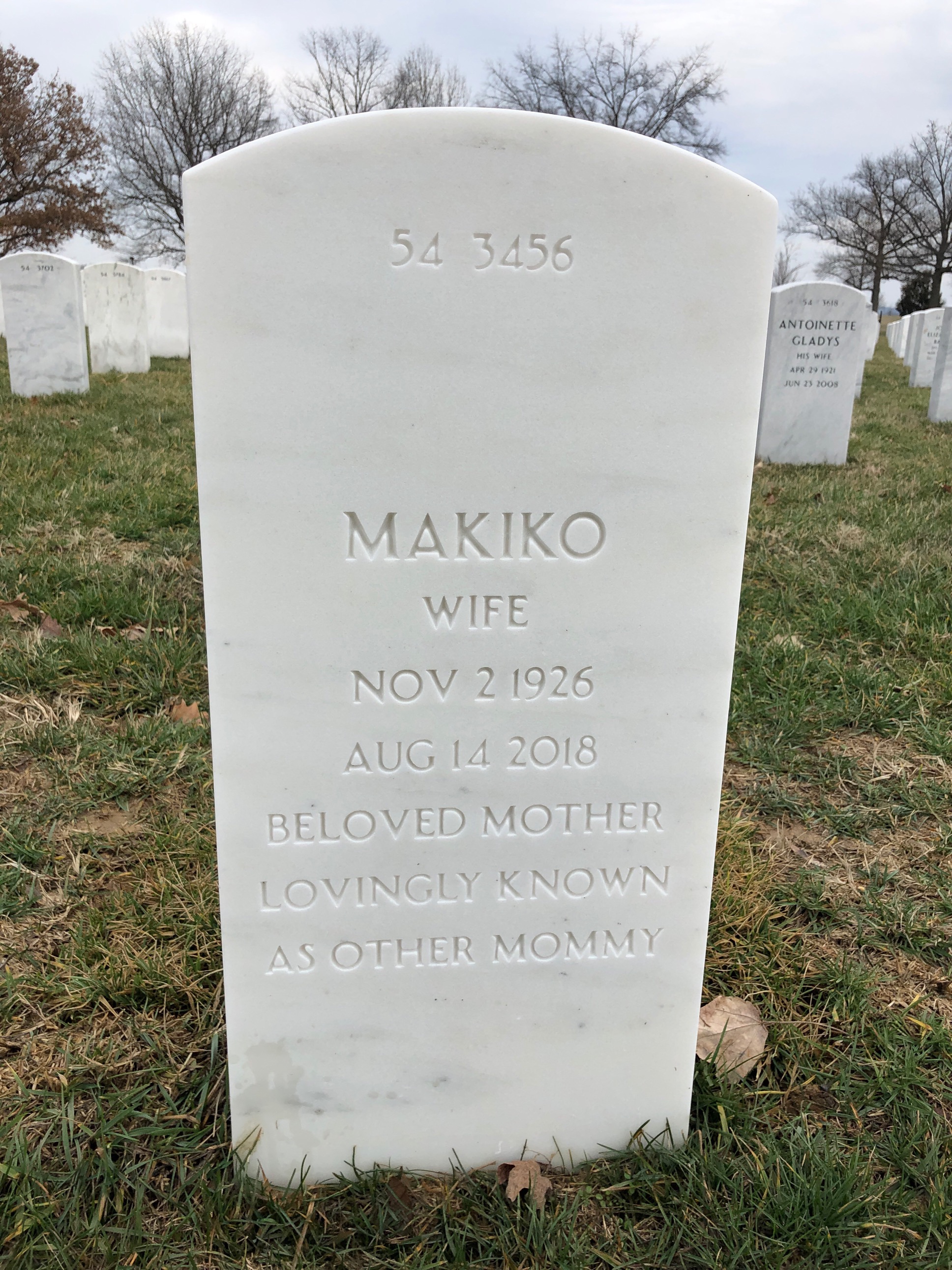 Back of headstone — Michael Bosack