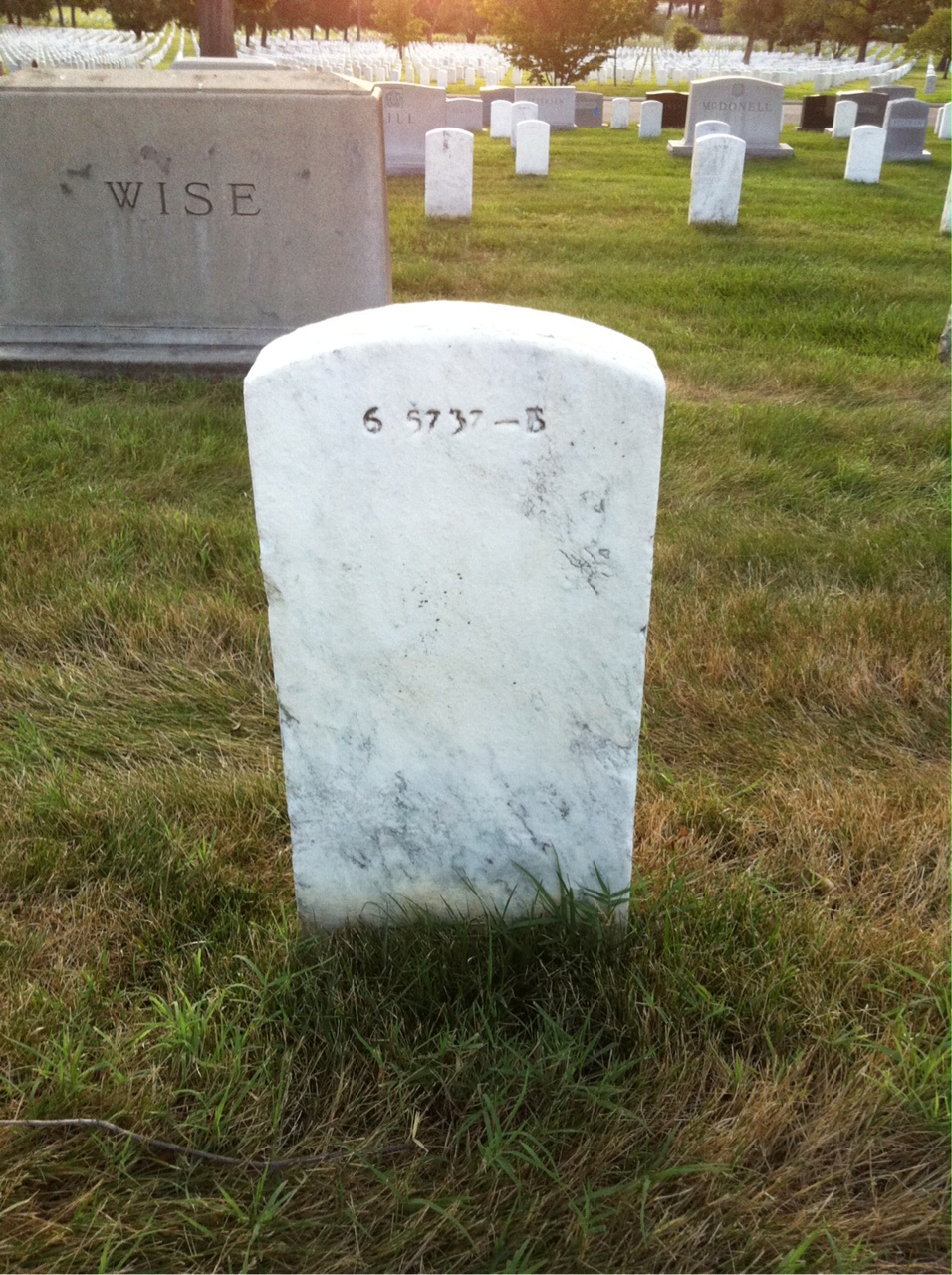 Back of headstone — Paris Corey