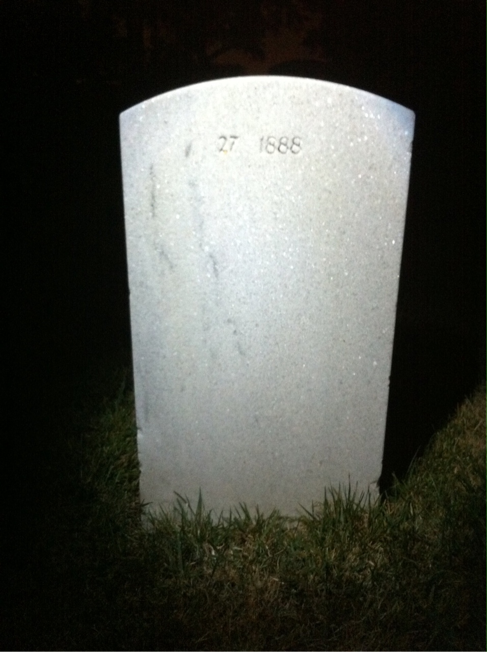 Back of headstone — Isaac Banion