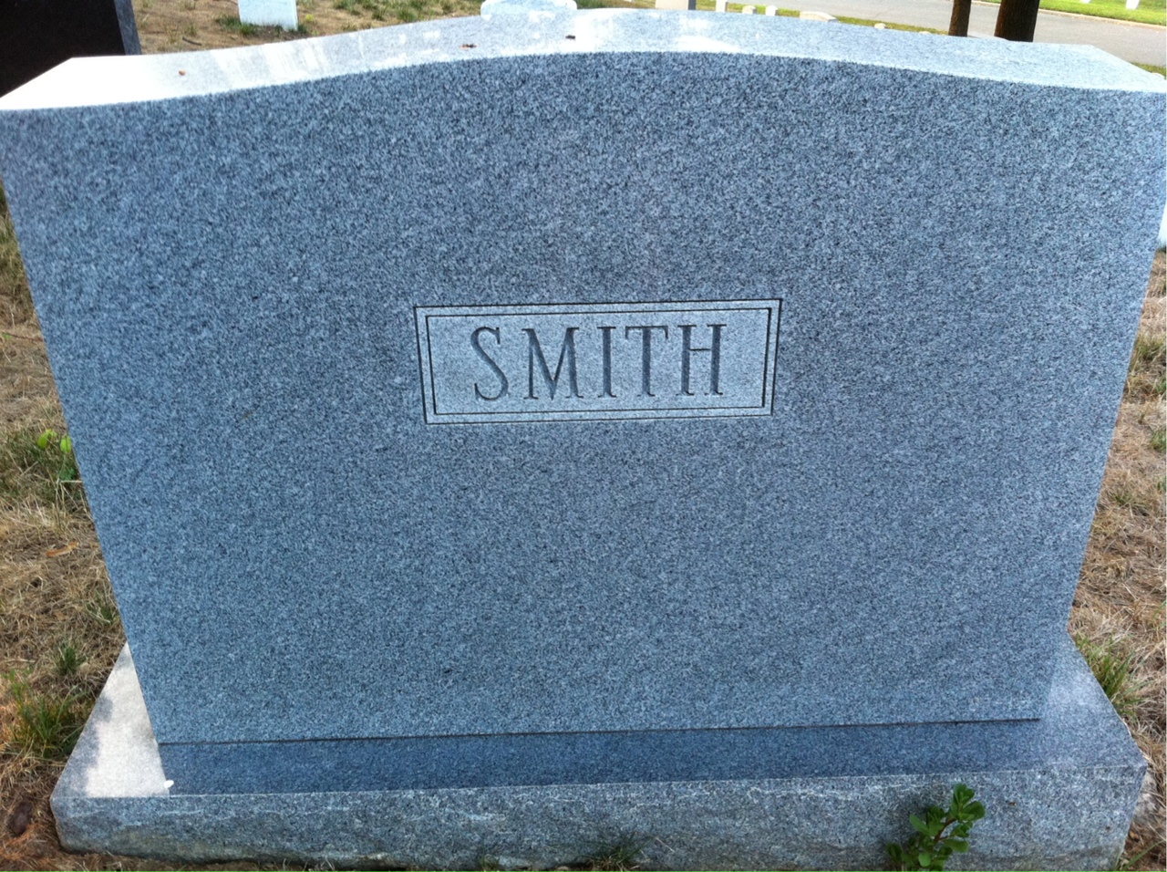 Back of headstone — James Smith
