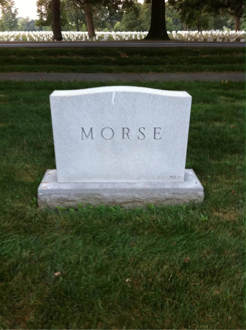 Back of headstone — John Morse
