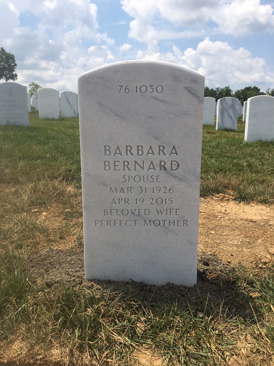 Back of headstone — Andrew Anderson