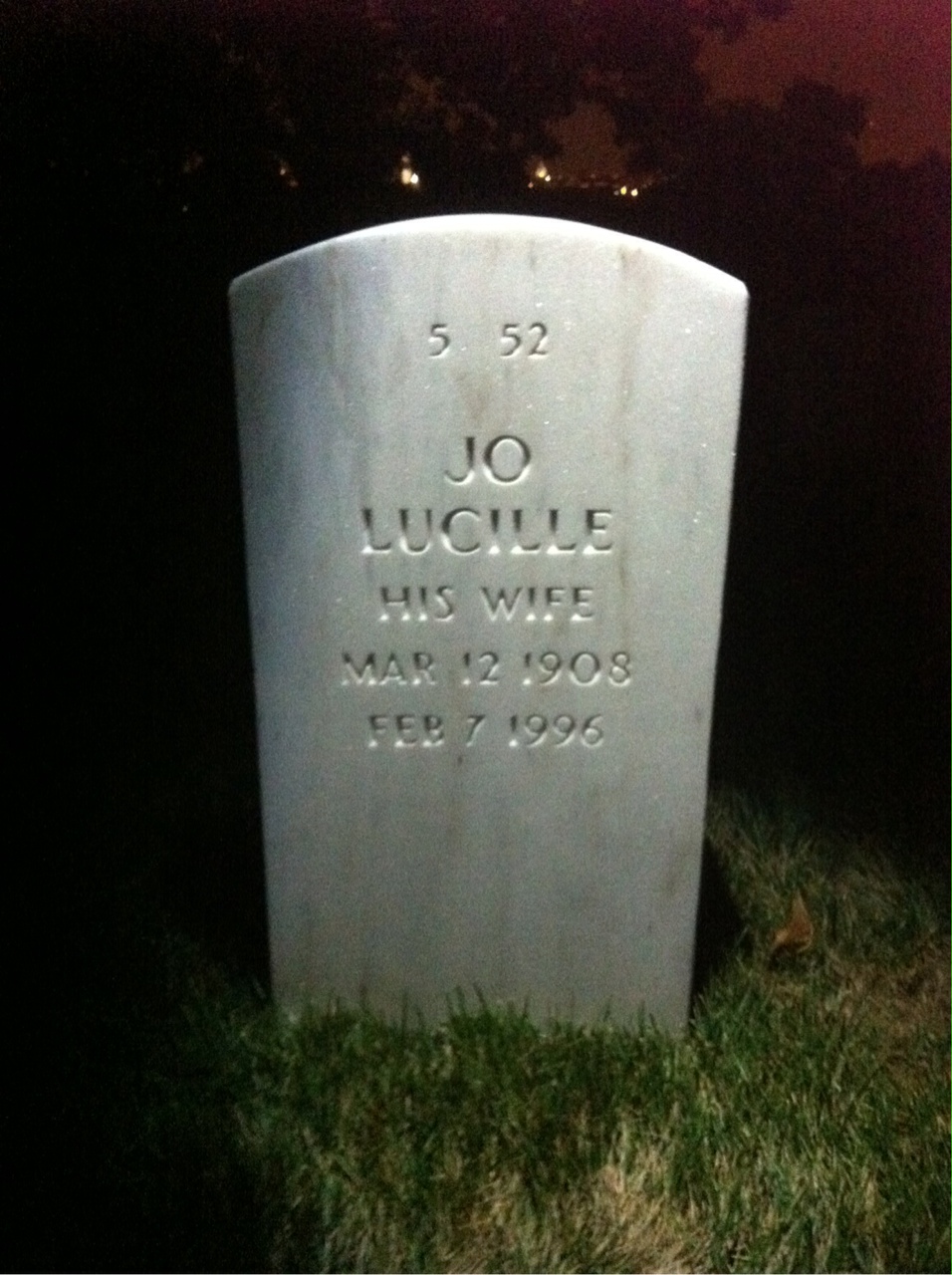 Back of headstone — Arthur Ageton