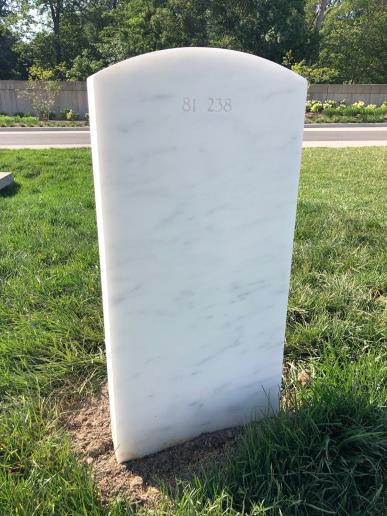 Back of headstone — William White Hartzog