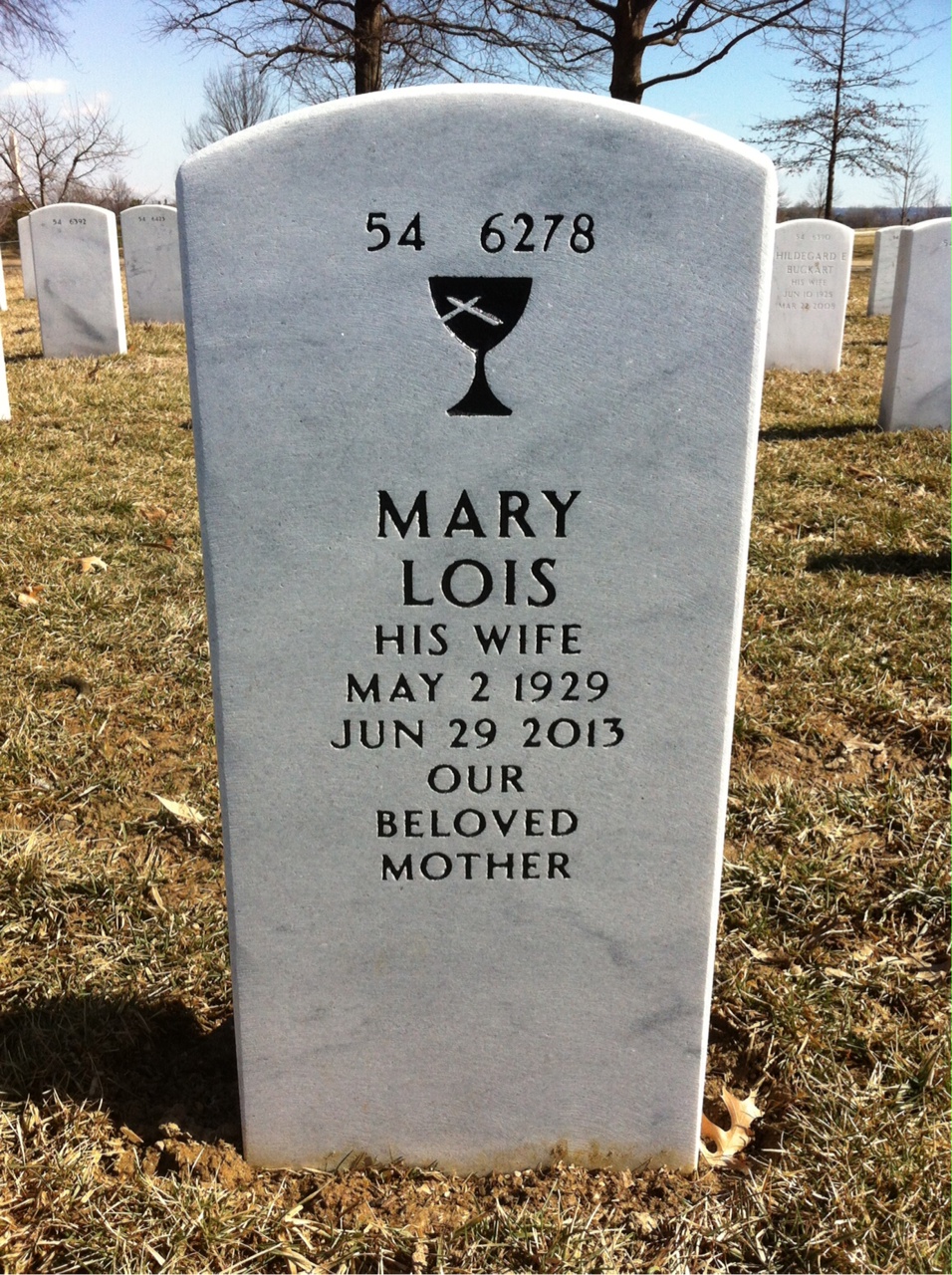 Back of headstone — Lowell Duvall