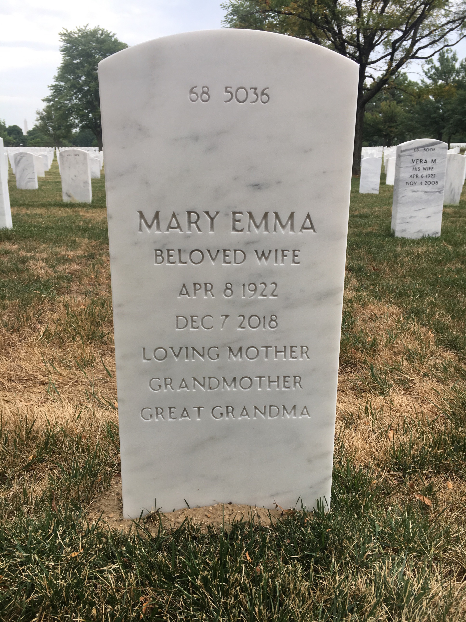 Back of headstone — Tildon Mcgee