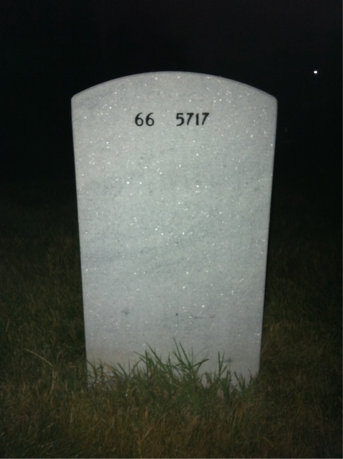Back of headstone — Jack Dunlap
