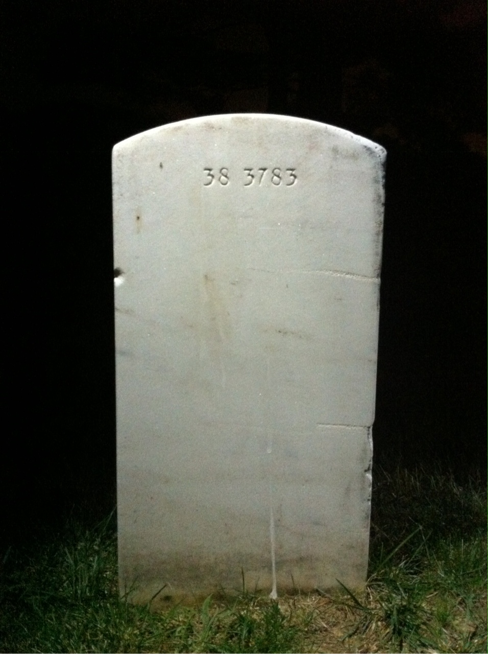 Back of headstone — Ronnie Baker