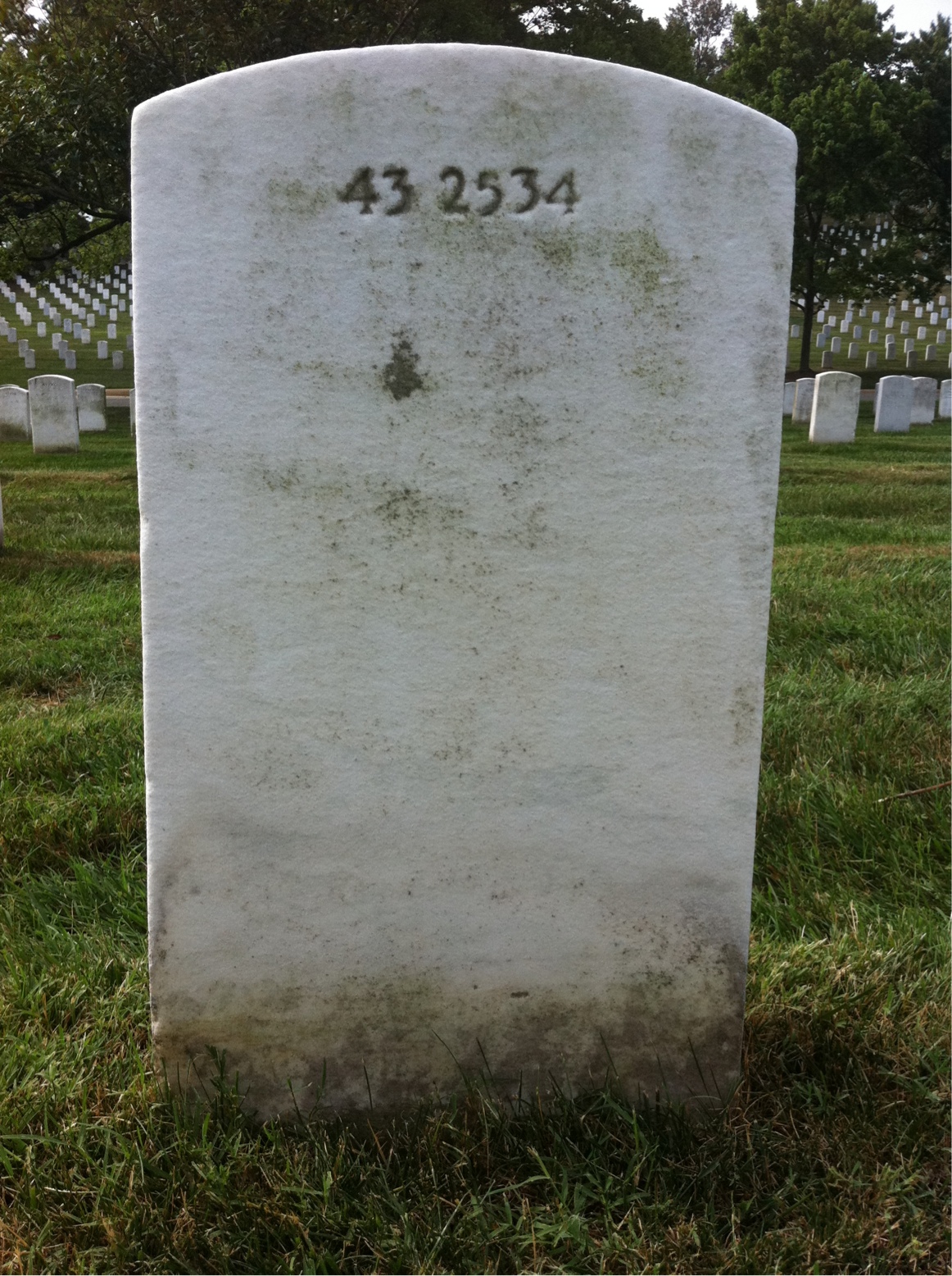 Back of headstone — Gene Musser
