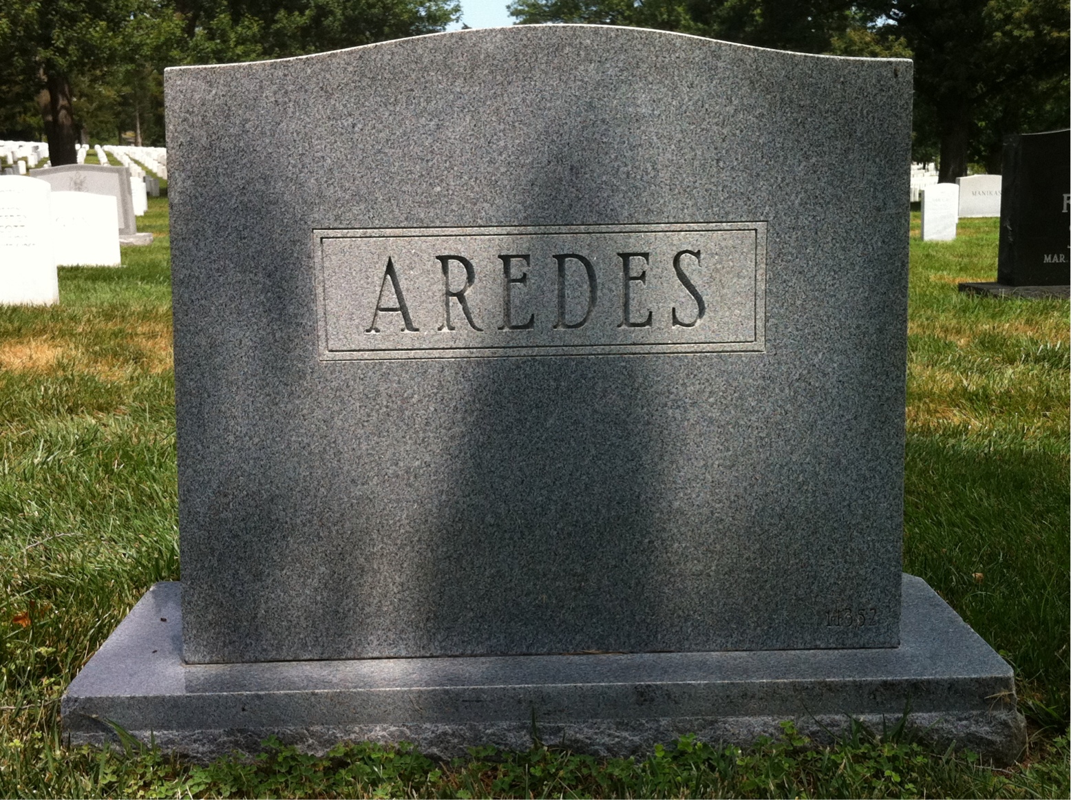 Back of headstone — Patricio Aredes
