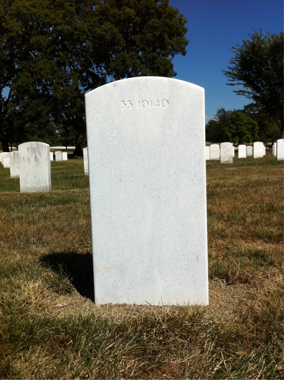 Back of headstone — Luther Bamberg